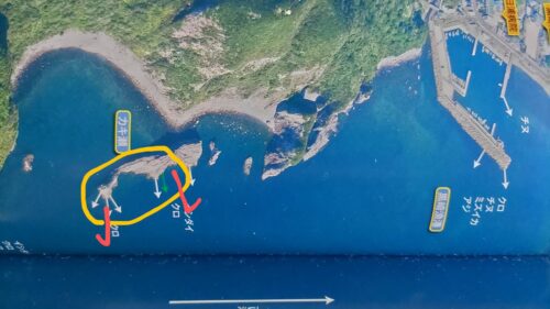 大瀬戸 カキ瀬ポイント図
