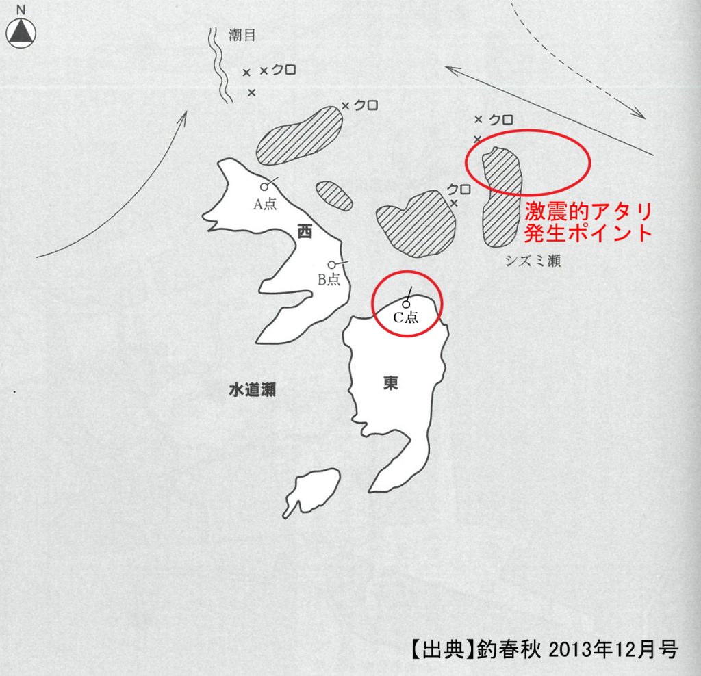 能瀬（水道瀬）今回の釣座